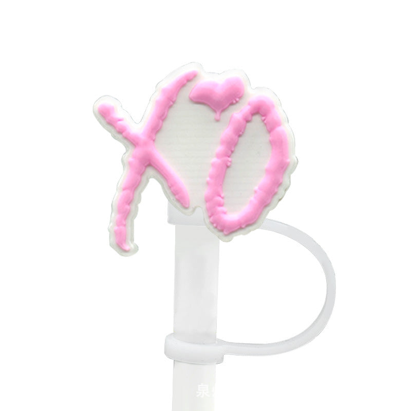 Wholesale 10PCS Valentine's Day Series Silicone Straw Sets
